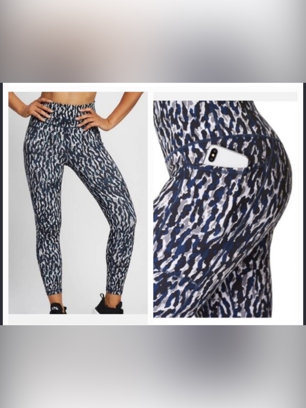 SWEATY BETTY $108 SUPER SCULPT High Waist Abstract 7/8 Animal Print Yoga Pants L